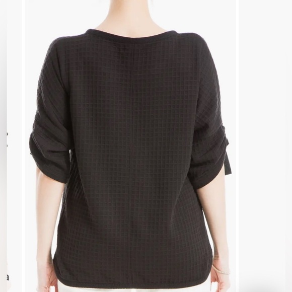 Max studio Women's Black Textured Top - Picture 3 of 3